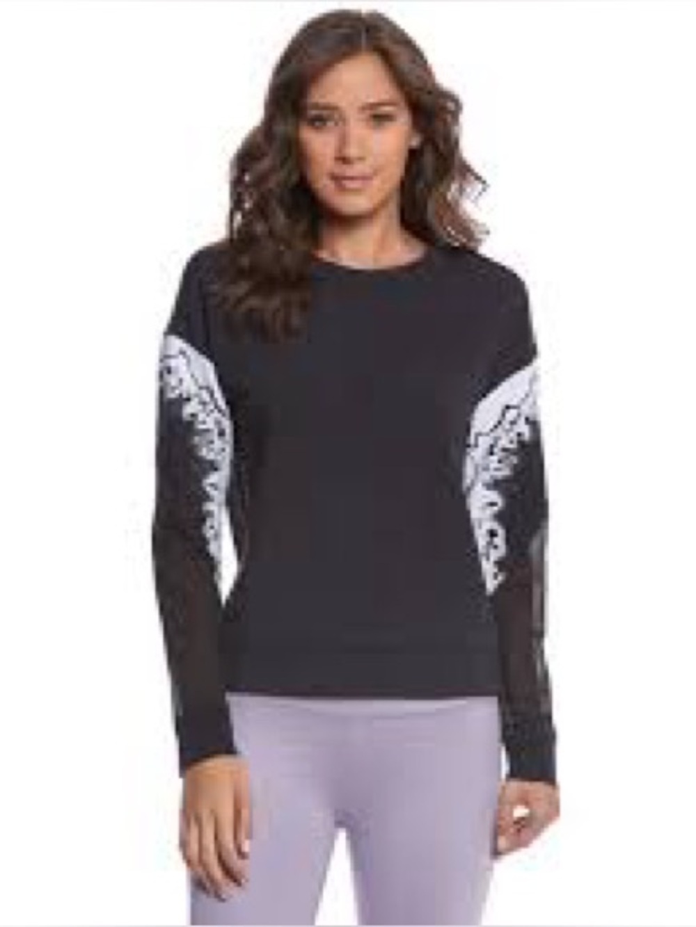 Alo Yoga Women's Verse Long Sleeve Top Black Zinc" colorway Mesh Size Small